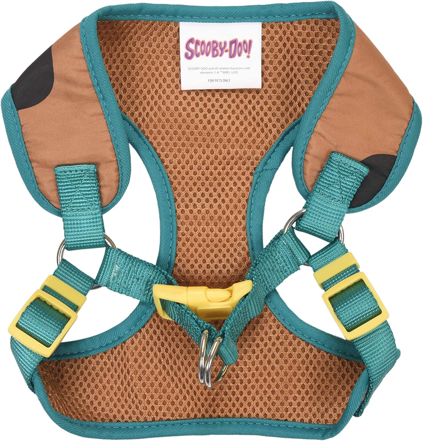 Warner Brothers  Dog Harness | Soft and Comfortable Small Dog Harness | Scooby Doo Dog Harness No Pull Tan and Blue Dog Harness | Cute Dog Harnesses for Small Dogs