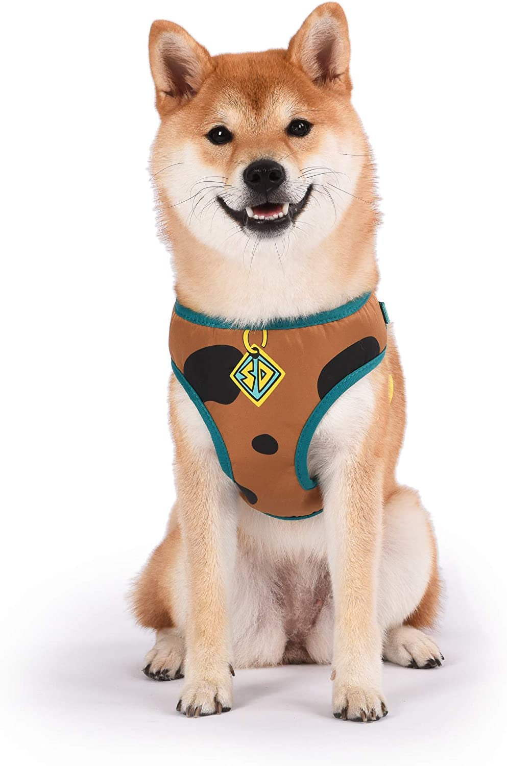 Warner Brothers  Dog Harness | Soft and Comfortable Small Dog Harness | Scooby Doo Dog Harness No Pull Tan and Blue Dog Harness | Cute Dog Harnesses for Small Dogs