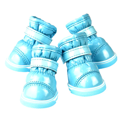 4 Pcs/Sets Winter Dog Shoes for Small Dogs Warm Fleece Puppy Pet Shoes Waterproof Dog Snow Boots Chihuahua Yorkie Teddy Shoes